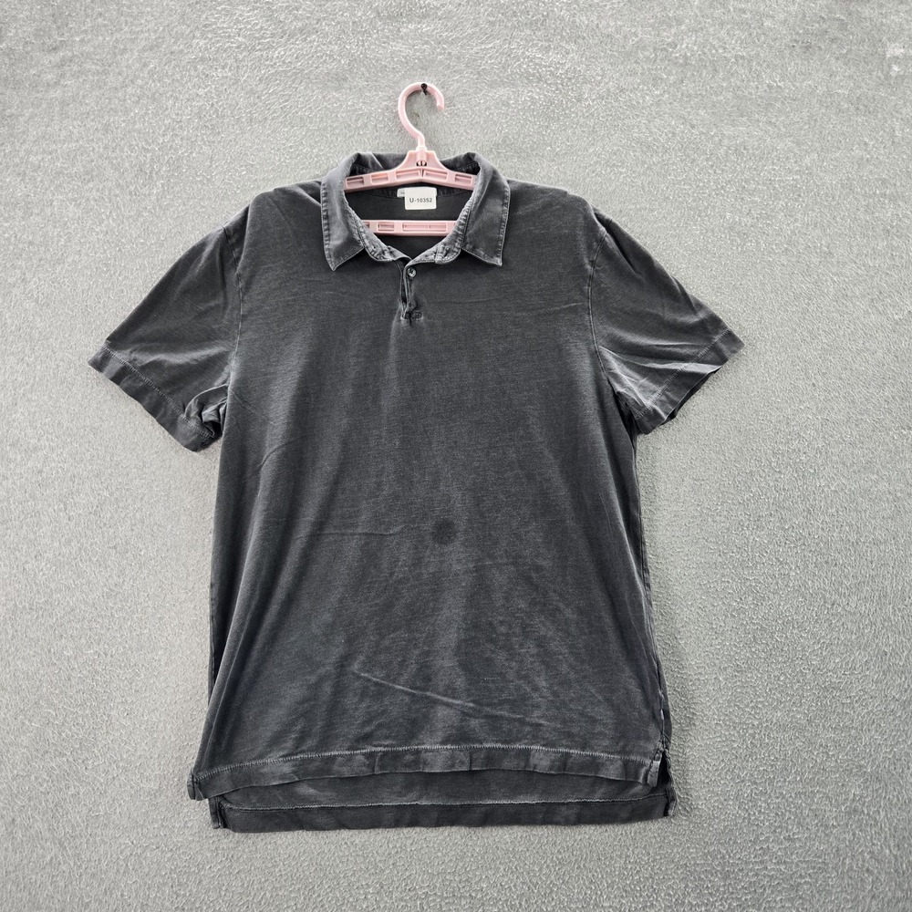 James Perse Men Polo 3 Gray Short Sleeve Made In USA READ